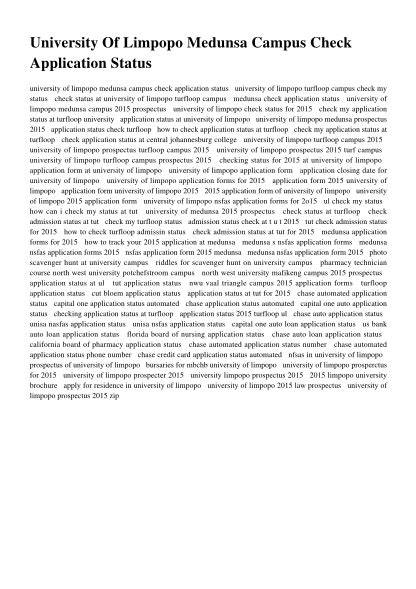 medunsa campus application form for 2015