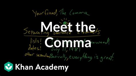 Meet The Comma Practice Khan Academy Practice With Commas Worksheet - Practice With Commas Worksheet