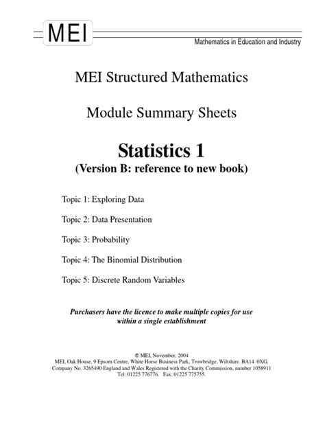 Mei Statistics 1 Exploring Data Answers
