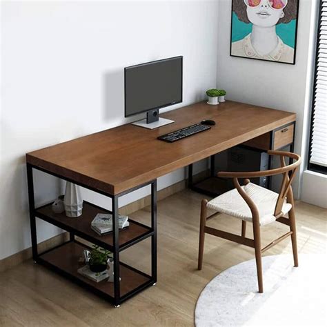 meja komputer kayu minimalis