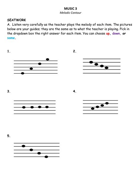 Melody Worksheet For Grade 2   Q2 Music 3 Lesson 2 Melody Contour Edform - Melody Worksheet For Grade 2