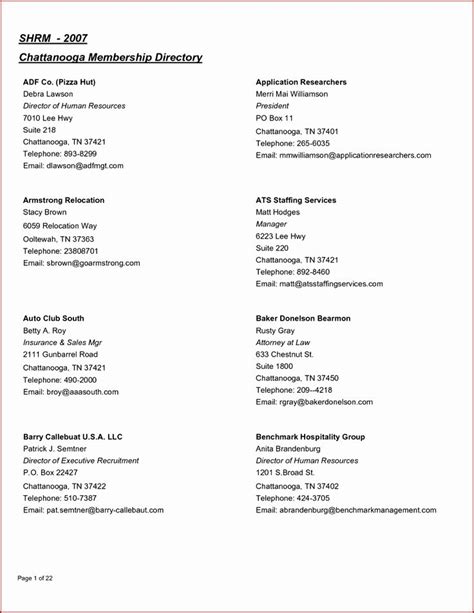 member directory template monpence 12111567 Address book template