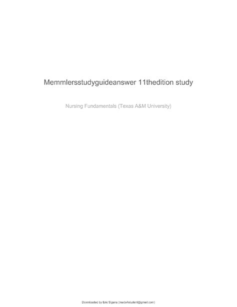 Memmler Study Guide Teacher