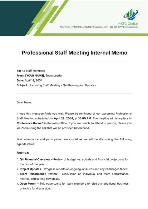 Memo Format For General Staff Meeting