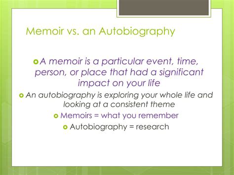 memoir vs autobiography ppt slides