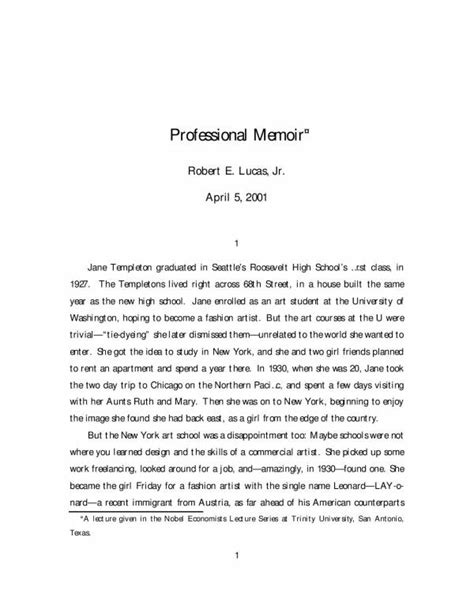 Full Download Memoir Paper Example 
