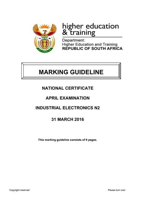 Memorandum For Industrial Electronics N2 2012
