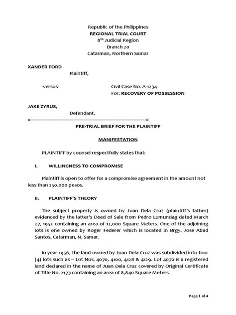 memorandum for plaintiff civil case pdf