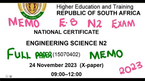 Full Download Memorandum Of Engineering Science N2 November Paper 