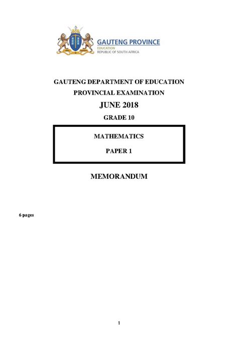 Read Memorandum Of Gauteng Question Paper For Mid Year 