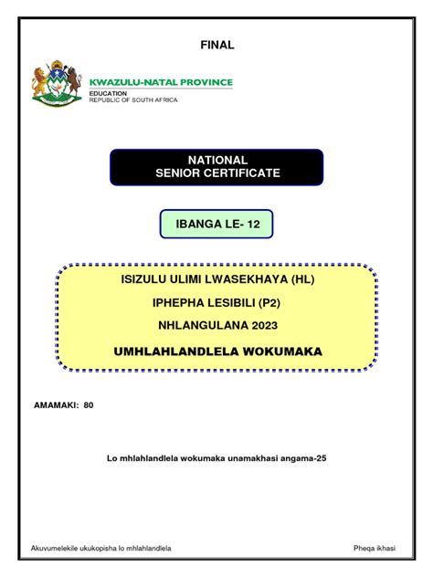 Full Download Memorandum Of Isizulu Paper 2 November 2012 