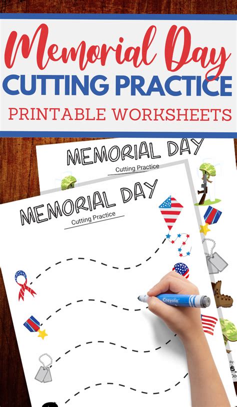 Memorial Day Cutting Practice Worksheets Memorial Day Worksheet For Kids - Memorial Day Worksheet For Kids