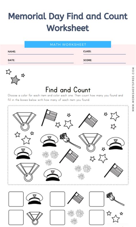 Memorial Day Find And Count Worksheet All Kids Memorial Day Worksheets For Kindergarten - Memorial Day Worksheets For Kindergarten