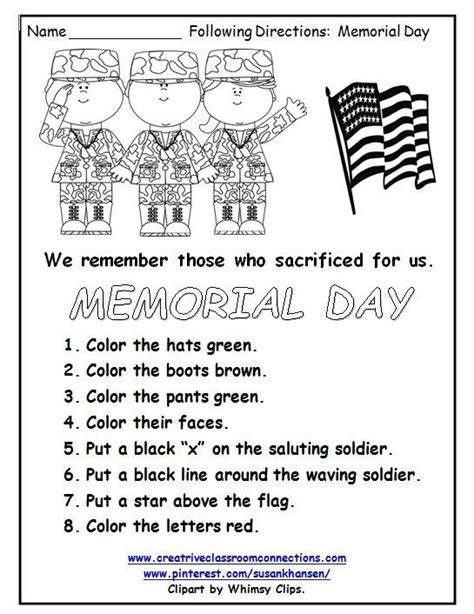 Memorial Day Lessons Worksheets And Activities Teacherplanet Com Memorial Day Worksheet - Memorial Day Worksheet