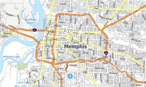 memphis map tennessee