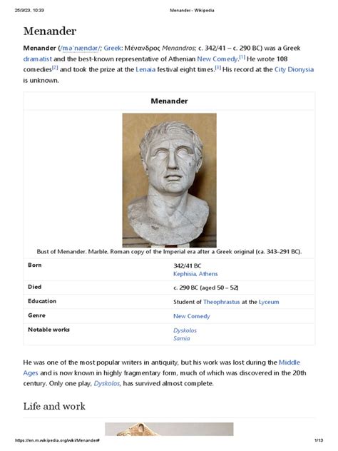 menander biography channel