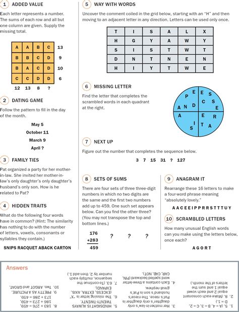 Mensa Math Problems