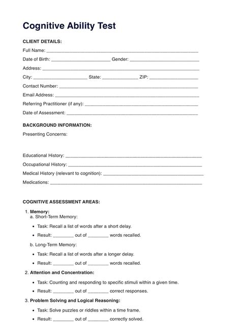 Mental Competency Test Questions