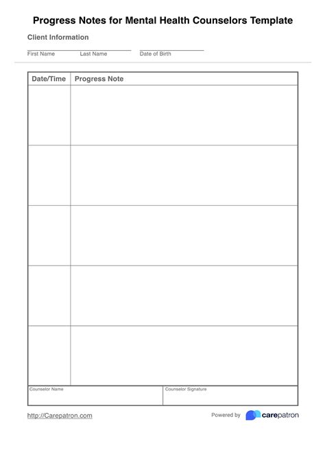 mental health nursing progress notes examples