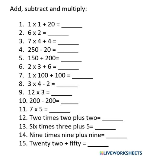 Mental Math Practice