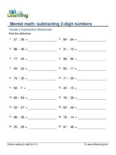 Mental Math Subtraction Part Two Free Math Tutoring Subtraction With Manipulatives - Subtraction With Manipulatives