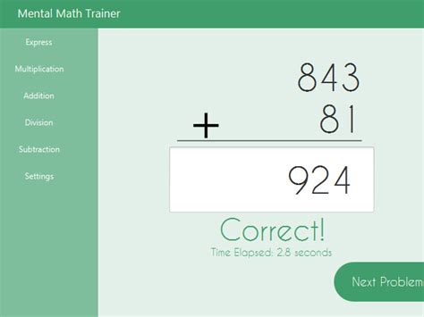 Mental Math Trainer Train Math - Train Math