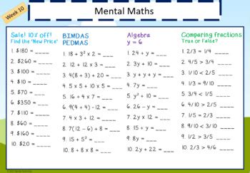 mental maths for grade 7