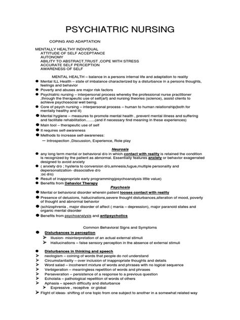 Read Online Mental Health Nursing Notes Examples 