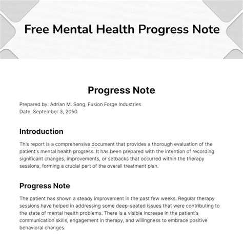 Read Online Mental Health Progress Note Documentation Sample 