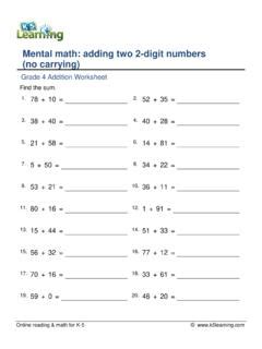 Read Mental Math Adding Two 2 Digit Numbers No Carrying 