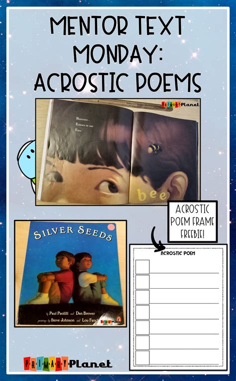 Mentor Text For Writing Acrostic Poems Primary Planet Acrostic Poems For Kindergarten - Acrostic Poems For Kindergarten