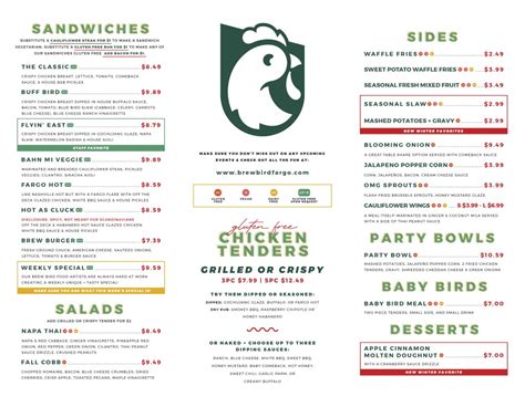 menu – Brew Bird