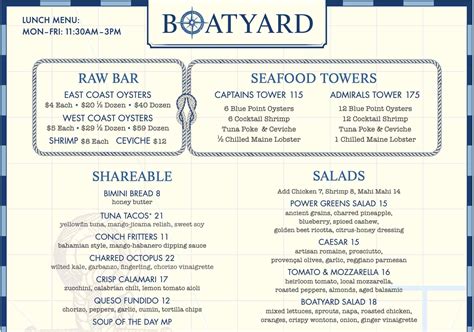 menu - BoatYard Grill