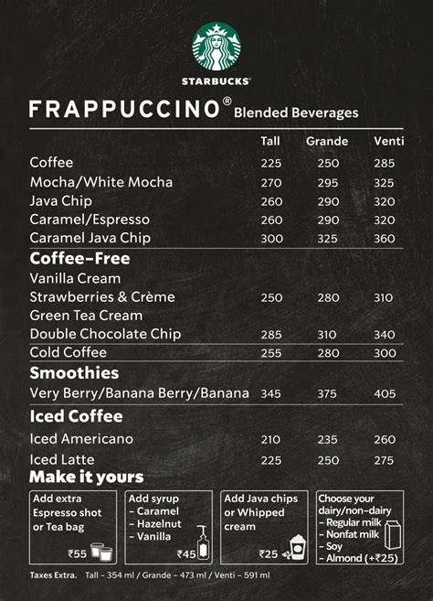 menu best seller starbucks non coffee