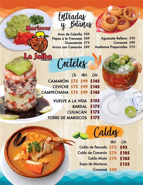 Menu De Mariscos