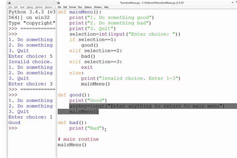 Menu Driven Program In Python