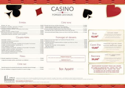 menu du service aux chambres du star casino