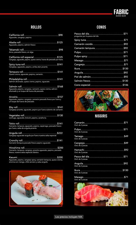 Menu Fabric Sushi