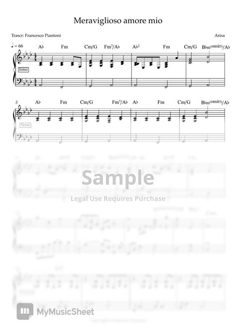 meraviglioso amore mio spartito pianoforte pdf
