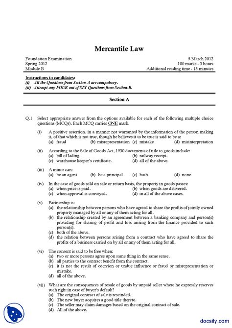Full Download Mercantile Law Question Paper And Memorandum 