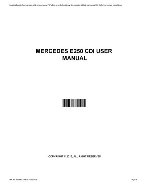 Read Mercedes Benz C280E Cdi Manual File Type Pdf 