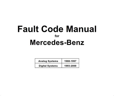 Download Mercedes Benz Fault Code Manuals 1988 2000 Full Download 