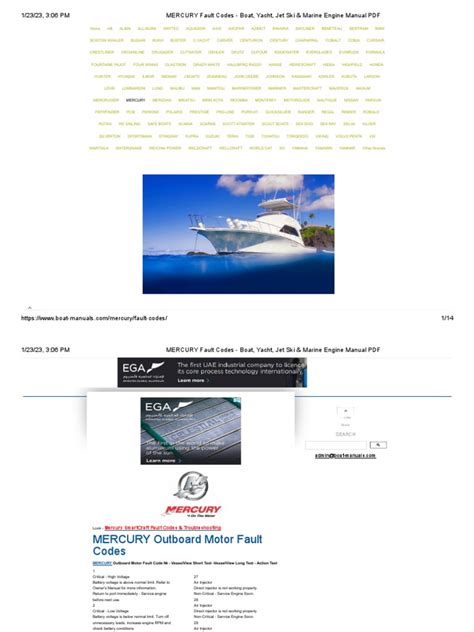 Mercury Marine Fault Codes