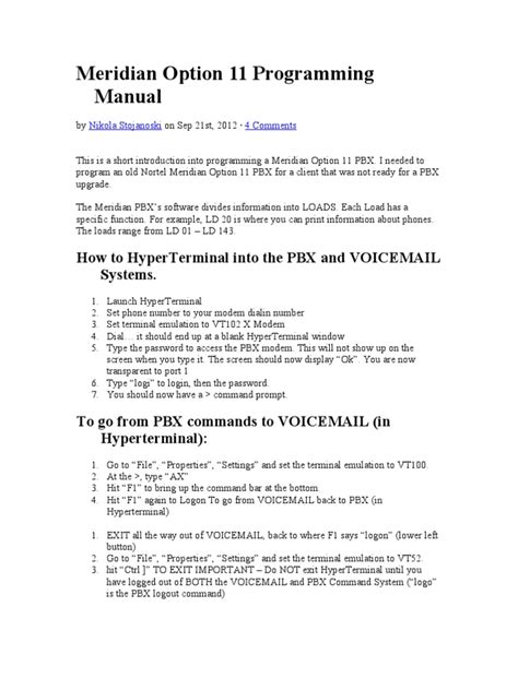 meridian pbx programming manual