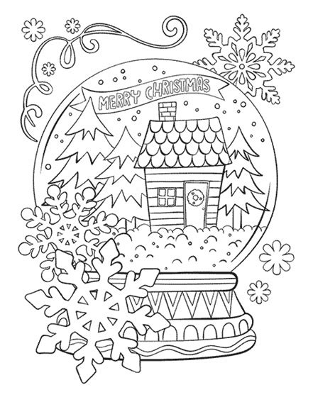 Merry Christmas Snowglobe Coloring Page Crayola Com Christmas Snow Globe Coloring Pages - Christmas Snow Globe Coloring Pages