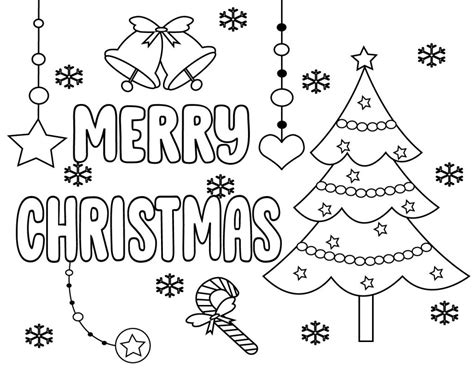 Merry Christmas Tree Coloring Page Merry Christmas Coloring Pages - Merry Christmas Coloring Pages