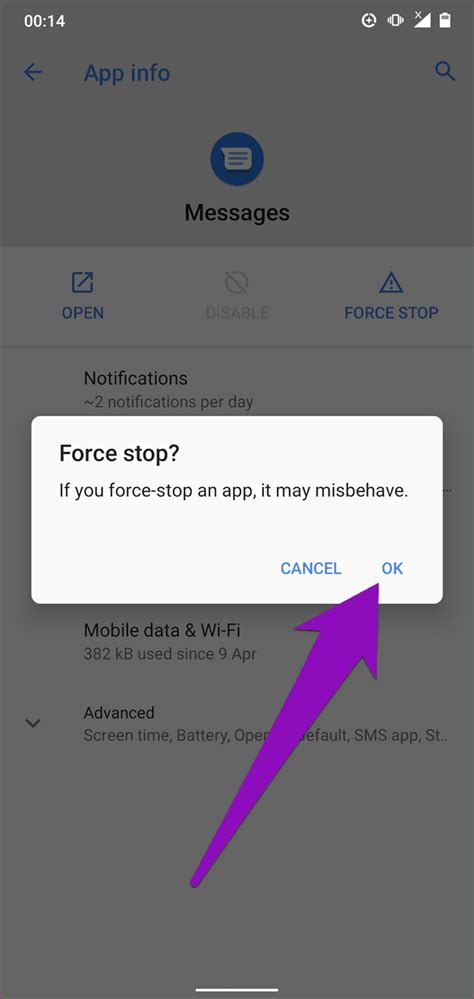 Message Wont Android