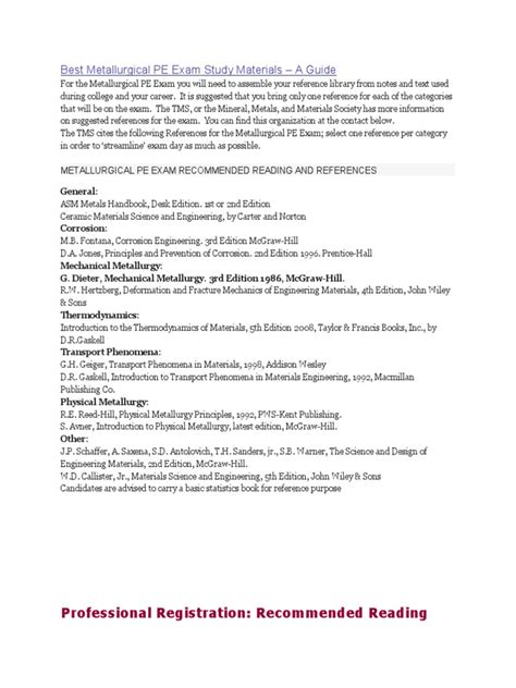 Metallurgy Pe Study Guide
