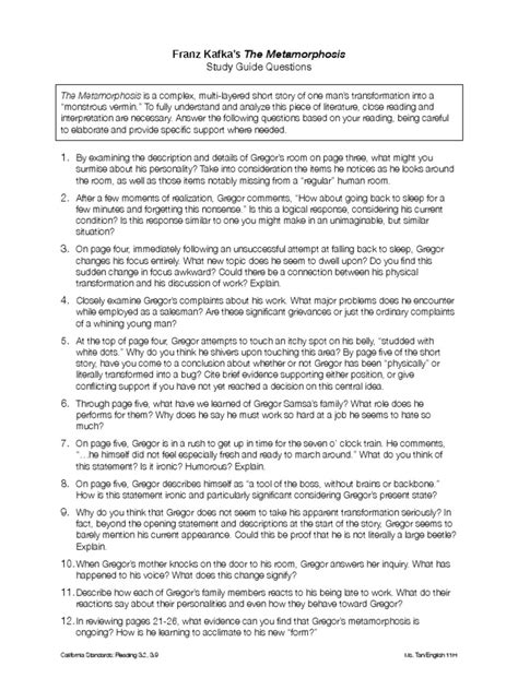 Download Metamorphosis Study Guide Answer Mcgraw Key 