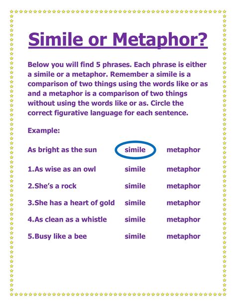 Metaphor Definition Amp Examples K12reader Metaphor Worksheet For Middle School - Metaphor Worksheet For Middle School